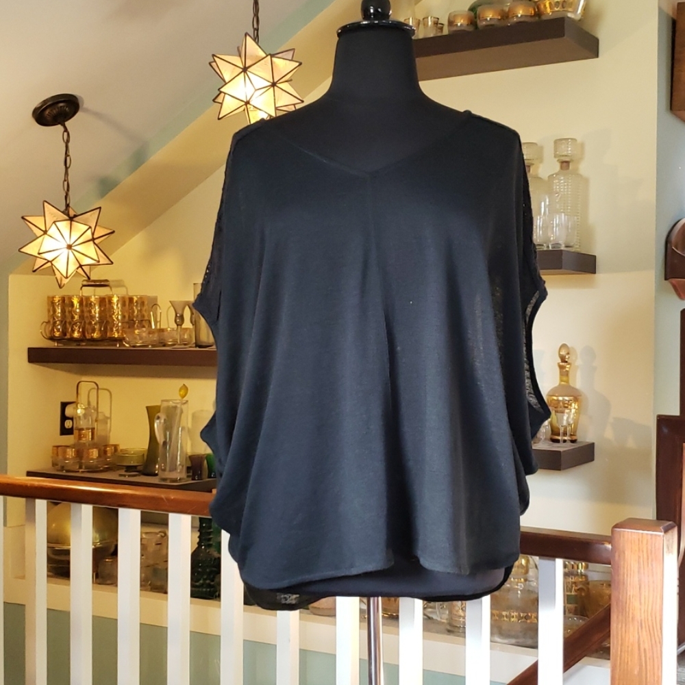 Ava Viv Black Sheer Womans Top